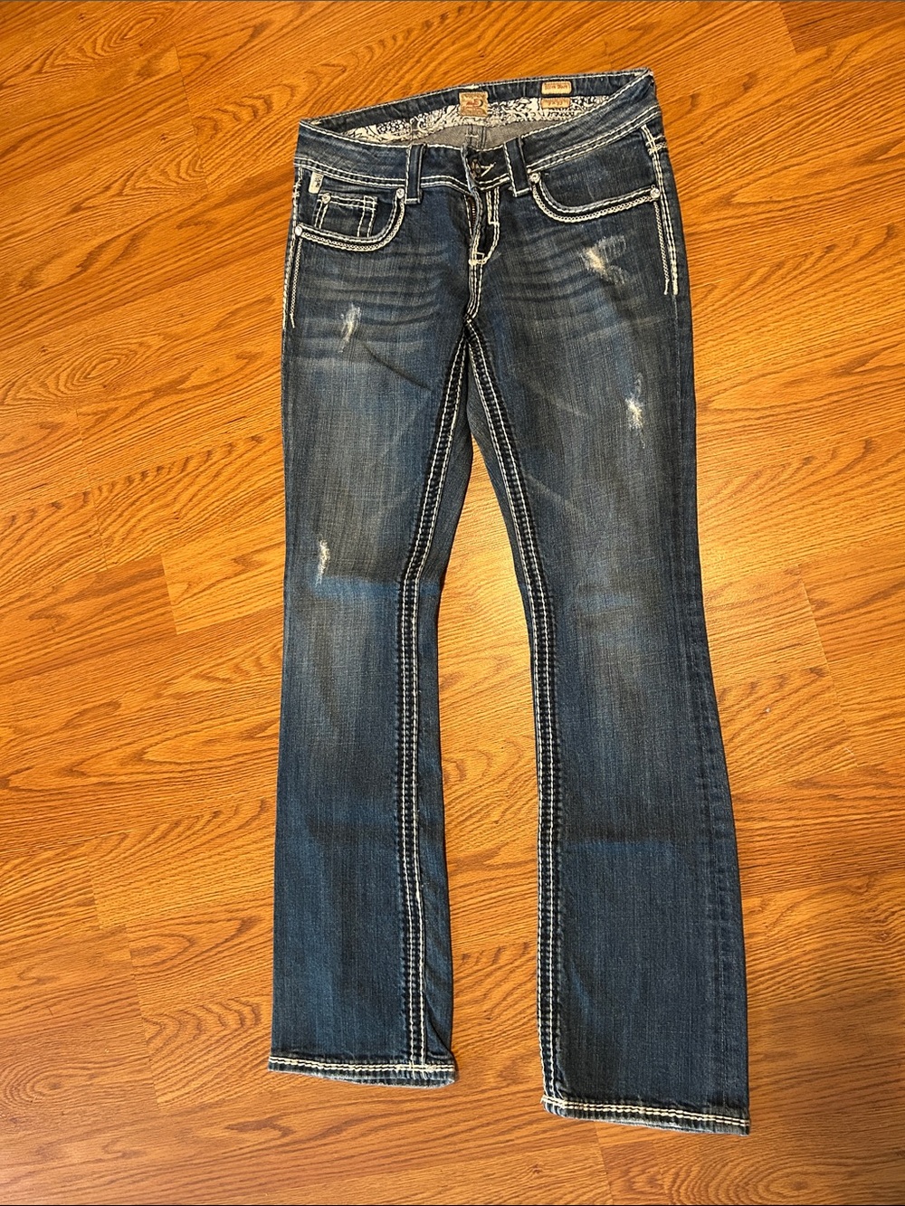 Women's Studio 5 Dark Blue Bootcut Jeans with Contrast Stitching